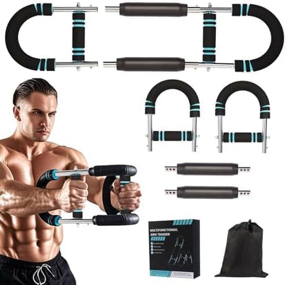 Chest Workout Equipment,Adjustable Resistance Bar for Full Body Workout, Arm Strengthener for Men & Women, Fitness Equipment for Strength Training（90-150Lbs）