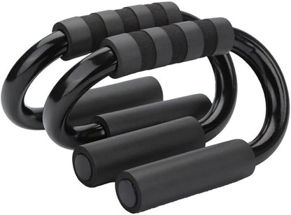 1 Pair S-Shaped Push Up Bars Non-Slip Push Up Stands Sweat Absorbent Foam Handles Floor Strength Training Equipment for Men Women Home Gym