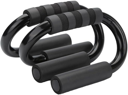 1 Pair S-Shaped Push Up Bars Non-Slip Push Up Stands Sweat Absorbent Foam Handles Floor Strength Training Equipment for Men Women Home Gym