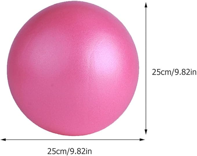 Thickened Frosted PVC Yoga Ball 25cm Mini Pilates Ball Set with Pump, Balancing Stability Trainer for Core Exercise and Fitness Training at Home Random Color
