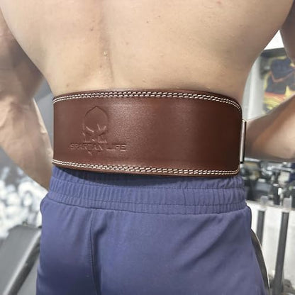 Spartan Weight Lifting Belt (5mm Thick) - Genuine Leather Lifting Belt Gym for Men & Women - Functional Workout Belt - Gym Belt for Weightlifting, Powerlifting, Squat & Deadlift - Adjustable Weightlifting Belt