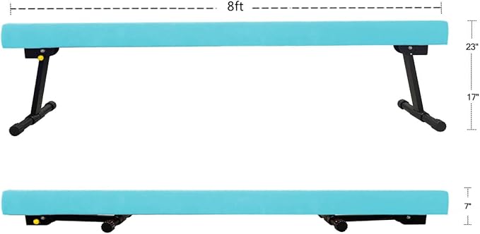 GLANT 8ft Ultrasimple Adjustable&Foldable Balance Beam,High-Low Floor Beam Suede Gymnastics Equipment,No Tool Require, Gymnastics Beam for Training&Professional HomeTraining