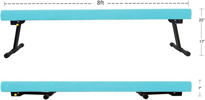 GLANT 8ft Ultrasimple Adjustable&Foldable Balance Beam,High-Low Floor Beam Suede Gymnastics Equipment,No Tool Require, Gymnastics Beam for Training&Professional HomeTraining