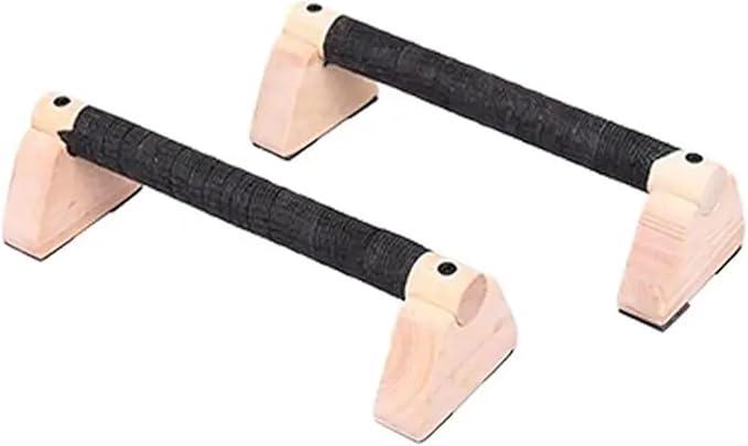Push Up Bar 2pcs Solid Wood Parallettes Push-Up Bar for Home Gym Floor Workouts Bodyweight Training