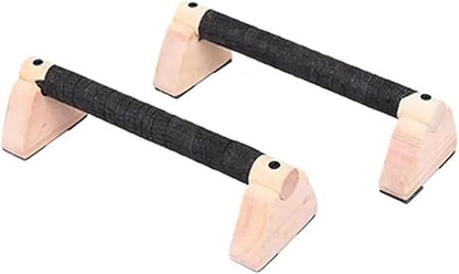 Push Up Bar 2pcs Solid Wood Parallettes Push-Up Bar for Home Gym Floor Workouts Bodyweight Training