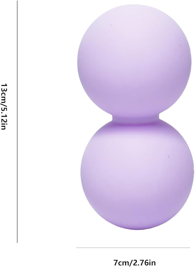 Peanut Massage Ball, Silicone Double Lacrosse Balls for Myofascial Release, Muscle Soreness Relief and Yoga, Peanut Ball for Massaging Back, Neck, Waist (Purple)