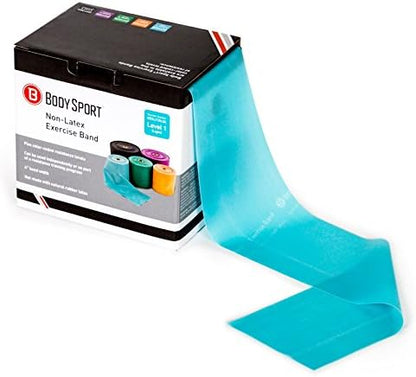 Body Sport Exercise Band, 25 yd. x 4 in. Roll - Home & Gym Fitness Equipment for Stretching, Strength Training & Physical Therapy