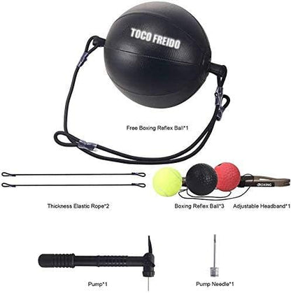 TOCO FREIDO Double End Punching Ball, Speed Bag with Difficulty Levels Boxing Reflex Ball with Headband, Perfect for Reaction, Agility, and Hand Eye Coordination Training
