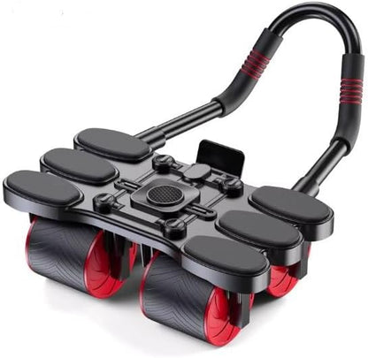 Ab Roller for Core Workout – 4 Wheel Ab Roller for Stability with Elbow Support – Automatic Rebound Ab Wheel Machine for Home Gym – Core Exercise Equipment for Men and Women