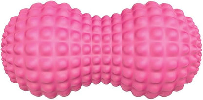SELEWARE Peanut Massage Ball, Peanut Double Lacrosse Massage Roller Ball for Back Neck Shoulder Spine Legs Hips, Deep Tissue Peanut Roller Ball Trigger Point Muscle Massage Ball, Pink