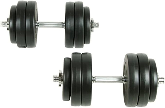 66.1 lb Adjustable Dumbbell Set 18 Piece Weight Training Kit with Connecting Barbell Handle for Full Body Home Workout Strength Fitness