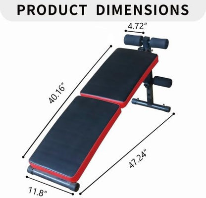 Multi-Position Adjustable Utility Bench for Home Gym Weightlifting and Strength Training, Sit-up Chair Collapsible Design