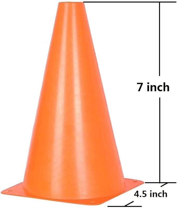 Soccer Cones (7 Inch 25 Pack), Agility Training Sports Cone Plastic with Carry Bag for Football Basketball Drills Field Markers,