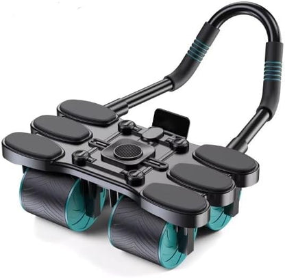 Ab Roller for Core Workout – 4 Wheel Ab Roller for Stability with Elbow Support – Automatic Rebound Ab Wheel Machine for Home Gym – Core Exercise Equipment for Men and Women