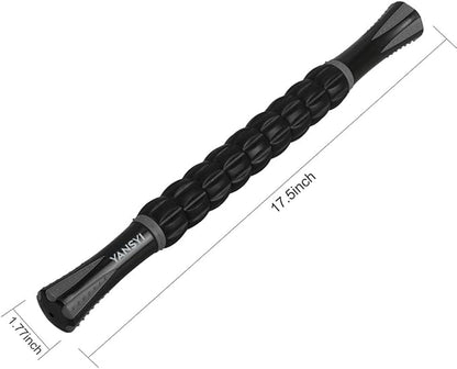 YANSYI Deep Tissue Massage Stick Professional Muscle Recovery Roller - 9-Roller for Post-Workout Soreness, Leg & Back Pain Relief - Portable Physio Tool for Athletes (Gray)