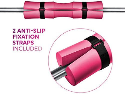 The X Bands Premium Barbell Pad, Squat Pads, Hip Thruster, Safety Neck & Shoulder Protection, Foam Padded Cushion for Weight Lifting, Gym Equipment, Glute Exercise, Lunges, Thrusts - 1 Pad w. 2 Straps