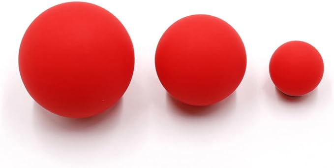 Set of 3 Massage Balls of Different Sizes, Therapy Ball for Muscle Relief and Yoga Relaxation, Massage Ball for Back,Hands and Feet (RED)