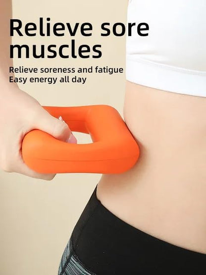 Handheld Body Massager for Pain Relief – Deep Tissue Massage Gun with Auto Shut-Off, 5 Intensity Levels – Muscle Recovery Tool for Workout, Sports & Travel – Small Portable Massager (Orange)