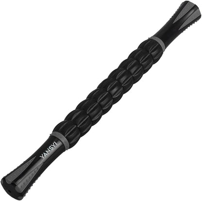 YANSYI Deep Tissue Massage Stick Professional Muscle Recovery Roller - 9-Roller for Post-Workout Soreness, Leg & Back Pain Relief - Portable Physio Tool for Athletes (Gray)