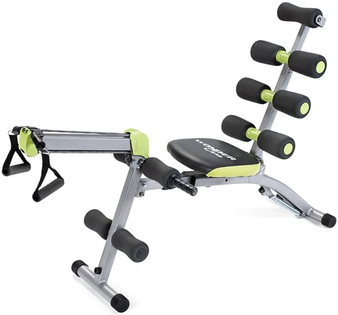 Wonder Core 2 Upgraded Adjustable Workout Bench & Ab/Rowing Machine - Total Gym Style Core Workout Equipment for Ab Workouts, Upper Body & Sit-Up Exercise