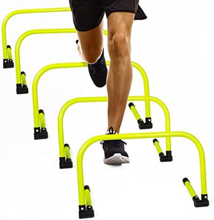 Body Sport Adjustable Athletic Speed Training Hurdles, Jumping & Speed Training Fitness Equipment, Hurdles for Track & Field, Basketball, Soccer & More, Set of 5