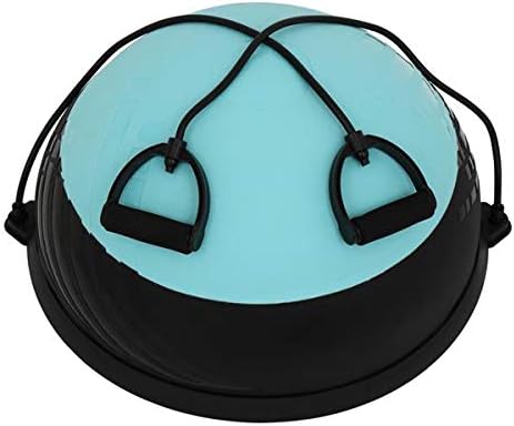Balance Ball Balance Trainer, Half Ball with Resistant Band, Strength Exercise Fitness Yoga with Foot Pump (Blue)