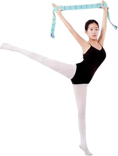 2-Pack Yoga Straps with 11 Loops - Adjustable Elastic Stretching Bands for Pilates, Dance, Ballet Gymnastics & Physical Therapy, Multifunctional Flexibility Exercise Equipment