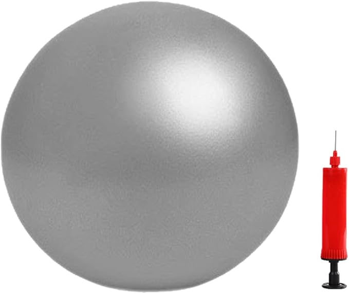 Pilates Exercise Ball for Yoga, Barre, Fitness & Physical Therapy Mini Squishy Balance Ball for Home Workouts Includes Pump for Easy Inflation