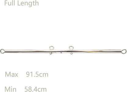 Stainless Steel Silver Adjustable Pilates Bar Set Sports Aid Training Fitness Gear (Silver A)