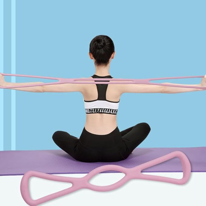 Yoga Stretch Band 14.57 Inch Fitness Resistance Strap for Full Body Workout Pilates and Stretching Exercise