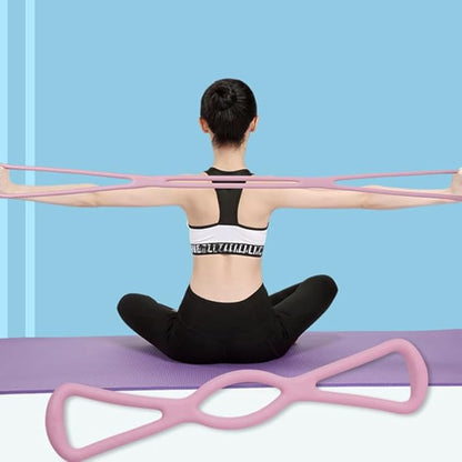 Yoga Stretch Band 14.57 Inch Fitness Resistance Strap for Full Body Workout Pilates and Stretching Exercise