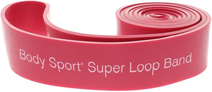 Body Sport Super Loop Band 41-Inch, Latex, Exercise Chart Included – Bands for Working Out – Exercise Band