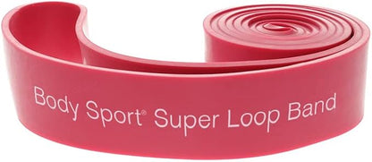 Body Sport Super Loop Band 41-Inch, Latex, Exercise Chart Included – Bands for Working Out – Exercise Band