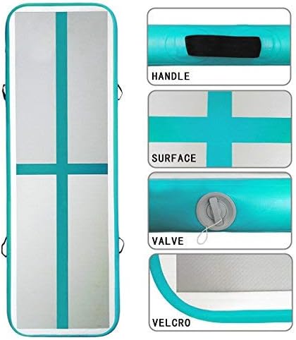 10ft/13ft/16ft/20ft Air Mat Tumble Track Inflatable Gymnastics Tumbling Track Mat with Electric Air Pump for Cheerleading/Practice/Beach/Park/Home use