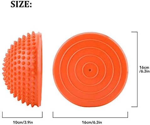 Half Round Yoga Balance Ball, PVC Inflatable Massage Exercise Trainer for Adults and Kids, Sports Fitness Foot Massage Tool