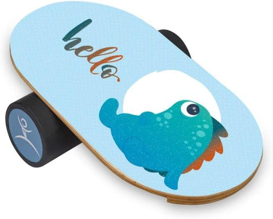 Kids Balance Board with Roller – Wooden Trainer for Children – Fun Indoor Core Strength Game – Improves Balance & Coordination – Multiple Designs