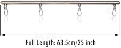 Adjustable Pilates Bar - Stainless Steel Portable Home Gym Equipment, 3 Detachable Sections 25-Inch for Yoga Strength Training (Silver B)