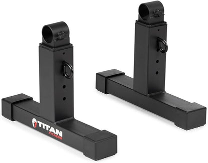 Titan Fitness Adjustable Deadlift Pulling Blocks, Olympic Barbell Jack, 1,300 LB Capacity, 4 Height Settings for Home Gym Weightlifting