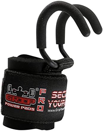 Weight Lifting Rod Hooks Heavy Duty Wrist Wraps Power Weight Lifting Training Gym Grips Straps Set of 2