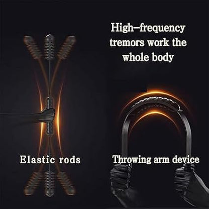 Fitness Exercise Bar,Elastic Fitness Bar,High Frequency Vibration Training Fat Buring Workout Bar for Yoga Pilates Sports,Power Twister for Arm,Abdominal Muscles Strength Exercises In Home Gym