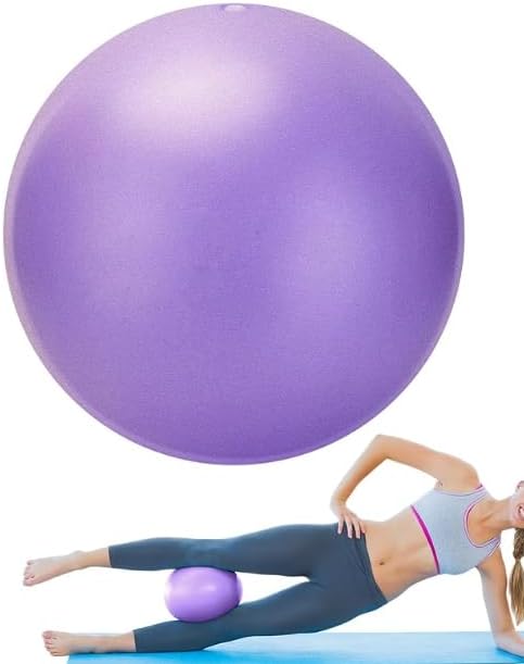 Small Pilates Ball – 9.8 Inch Soft Mini Exercise Ball with Exercise Guide | Yoga Ball for Home Gym, Core Training, Balance & Stability Workouts | Compact, Anti-Burst, Non-Slip (Fits Beginners & Pros)