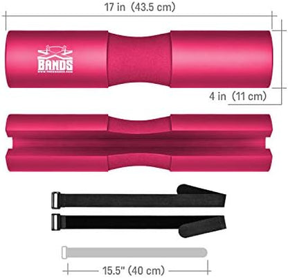 The X Bands Premium Barbell Pad, Squat Pads, Hip Thruster, Safety Neck & Shoulder Protection, Foam Padded Cushion for Weight Lifting, Gym Equipment, Glute Exercise, Lunges, Thrusts - 1 Pad w. 2 Straps