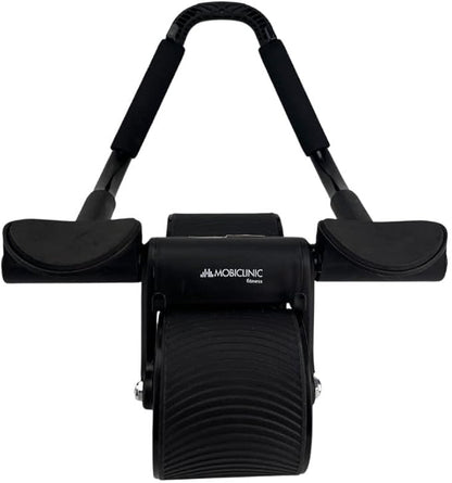 Mobiclinic®, Abdominal Roller with Return Spring, Ab Roller, Elbow Support, Digital Timer, Non-Slip Mat, Double Wheel, Mobile Phone Holder, Ra-02, Home Gym, Fitness