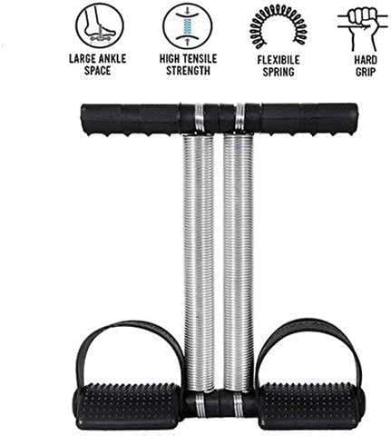 Tummy Trimmer for Men & Women – Double Spring Ab Exerciser for Home Workout | Waist, Leg & Arm Fitness Equipment | Portable Body Toner with Foot Pedals & Non-Slip Handles.