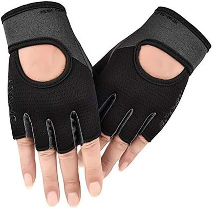 Men Women Workout Gloves Fingerless Weightlifting Anti-Slip Breathable Gym Exercise Gloves for Training Cycling Sports