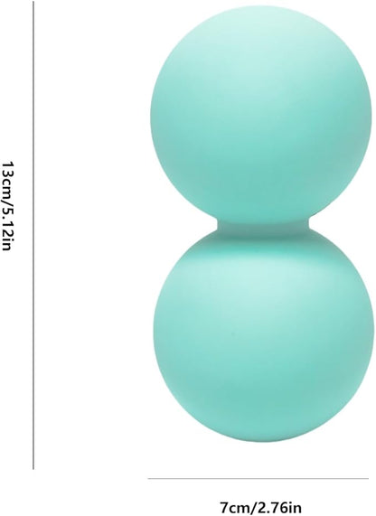 Peanut Massage Ball, Silicone Double Lacrosse Balls for Myofascial Release, Muscle Soreness Relief and Yoga, Peanut Ball for Massaging Back, Neck, Waist (Green)