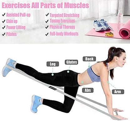 Long Resistance Bands, Fabric Resistance Bands Stretch Bands for Exercise Bands Resistance Bands Set Elastic Resistance Bands for Working Out Women Resistance Bands for Physical Therapy
