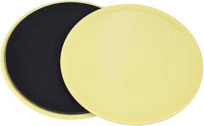 Fitness Disc Slides, 2pcs Discs Slider Fitness Disc Exercise Sliding Plate Sliding Discs Fitness Core Slider Workout for Gym, Home, Yoga, Pilates (yellow)