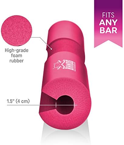 The X Bands Premium Barbell Pad, Squat Pads, Hip Thruster, Safety Neck & Shoulder Protection, Foam Padded Cushion for Weight Lifting, Gym Equipment, Glute Exercise, Lunges, Thrusts - 1 Pad w. 2 Straps