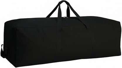 Extra Large Canvas Travel Duffle Bag Heavy Duty, Sports Travel Military Camping Tent Storage Black